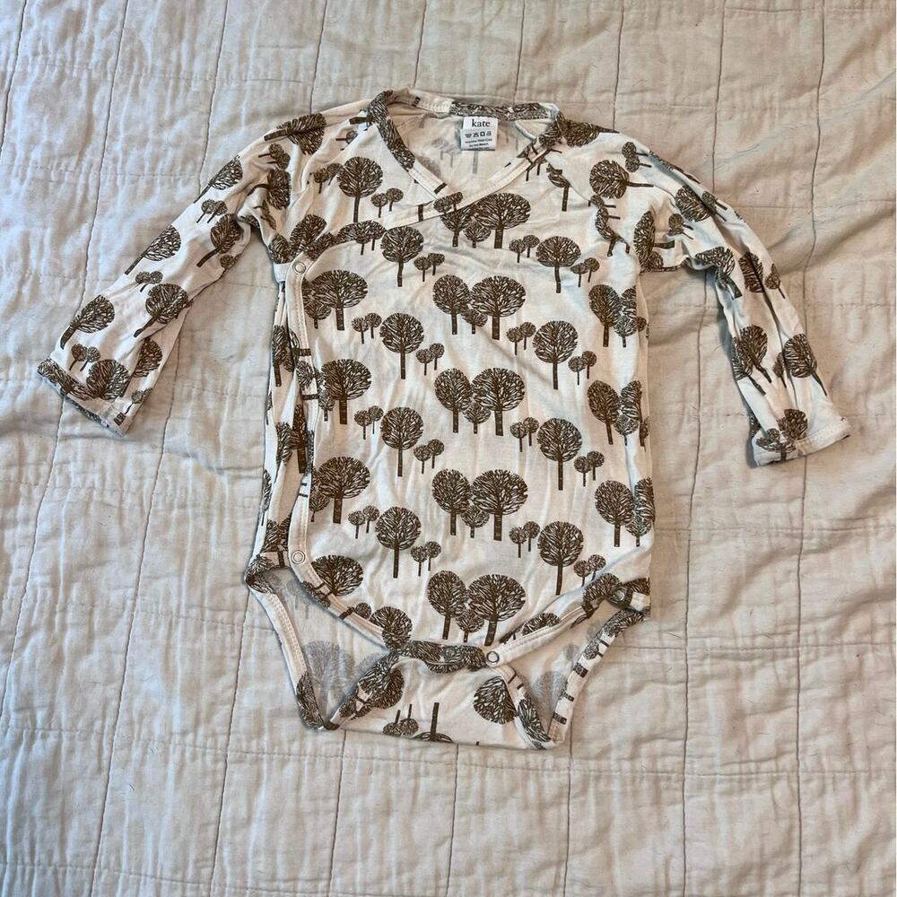 Kate Quinn organics bamboo trees wrap kimono bodysuit 12-18 months